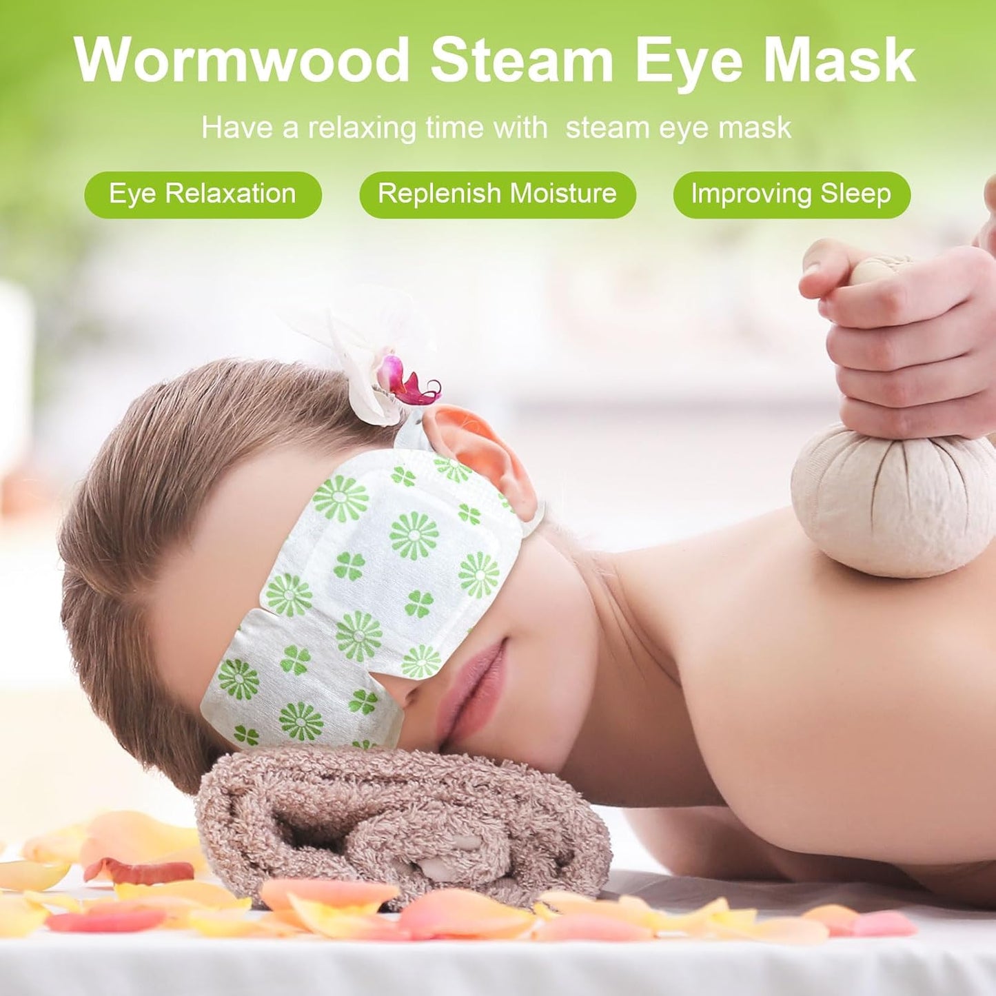 10 Packs Steam Eye Mask, Wormwood Steam Eye Masks Disposable, Self-Heating Relief Heated Eye Mask for Fatigue, Perfect for Home, Sleep, Spa & Travel