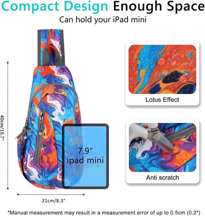 TITECOUGO Small Sling Bag, Lightweight Crossbody Backpack for Men Women, Shoulder Bag for Sports and Outdoor