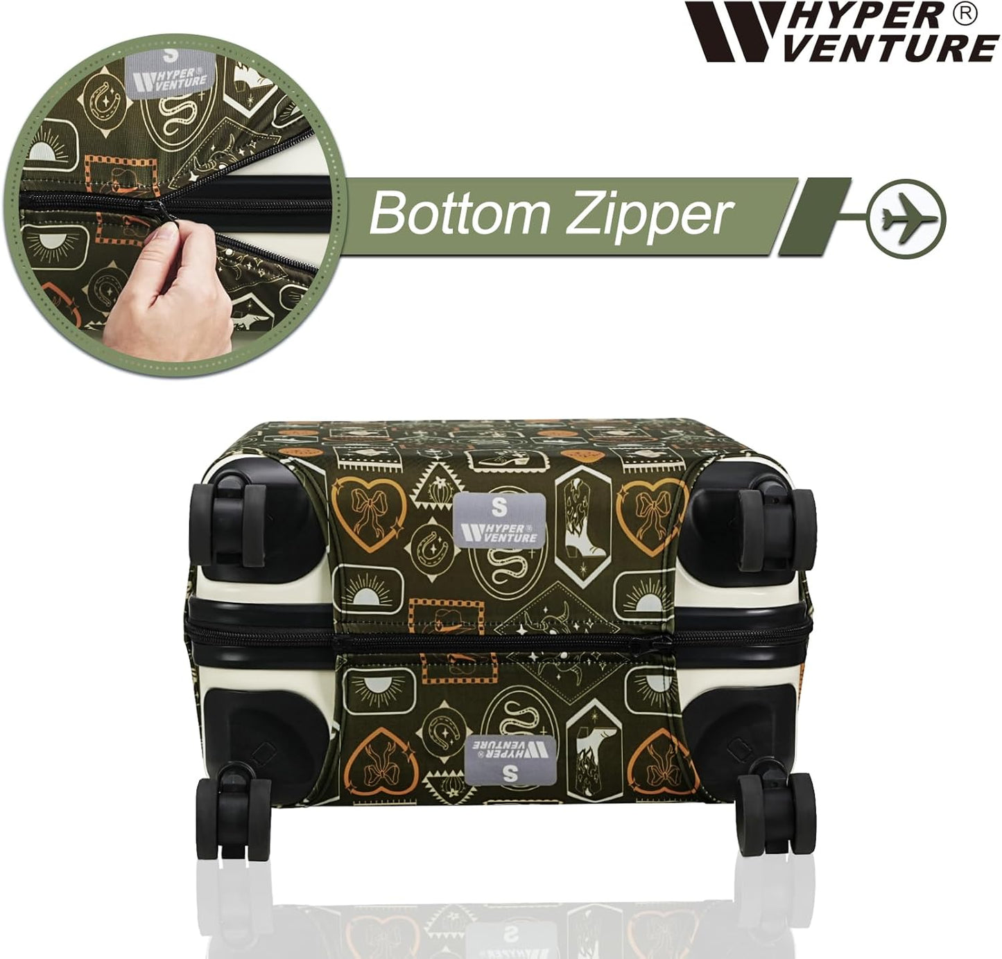HYPER VENTURE Washable Luggage Cover - Fashion Suitcase Protector Fits 18-22 Inch Luggage (Wilderness Mark, S)