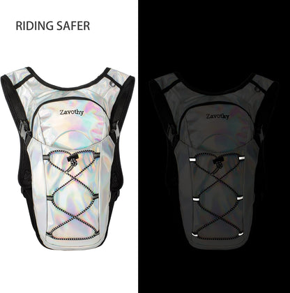 Reflective Hydration Backpack, Hydration Pack - Water Backpack with 2L/3L Hydration Bladder, Essential for Festivals - Rave Hydration Pack for Hiking, Running, Cycling, and Festivals