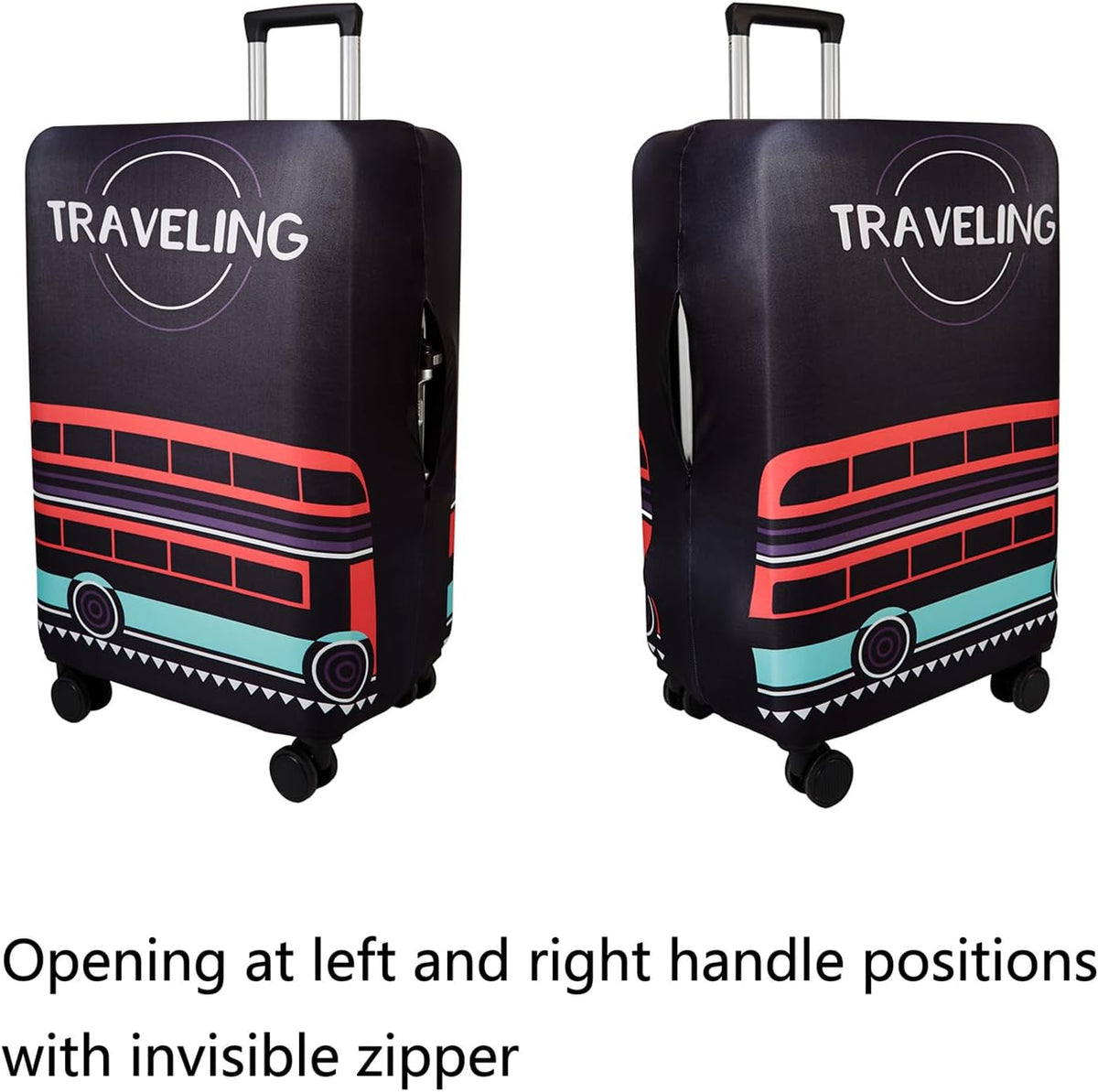 WUJIAONIAO Travel Luggage Cover Baggage Suitcase Cover Protector Skins 18-32 Inch (TRAVELING, L (for 25-28 inch luggage))