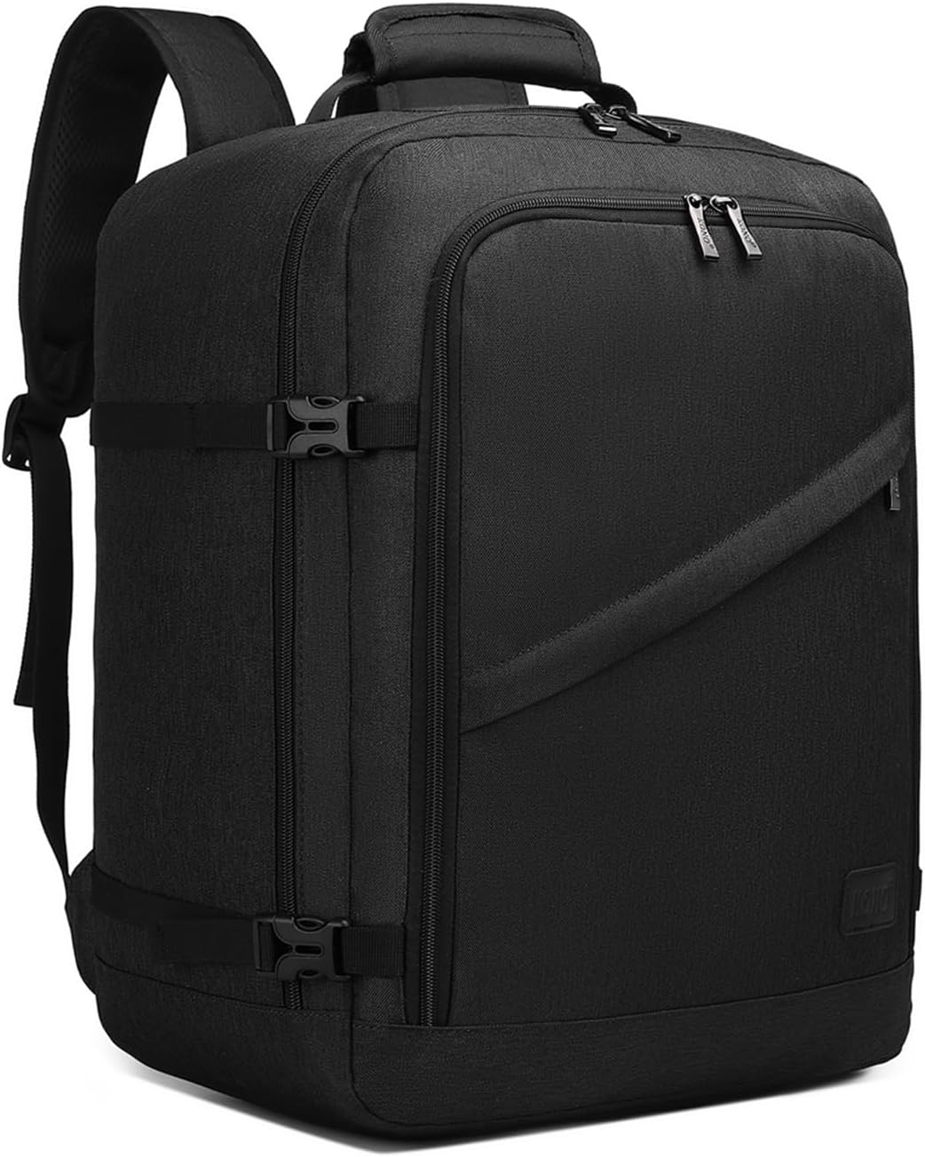 Kono Carry on Backpack, 18" Airplane Approved Under Seat Travel Backpack for Men and Women, Waterproof Lightweight Daypack for Flight 30L (Black, Medium)