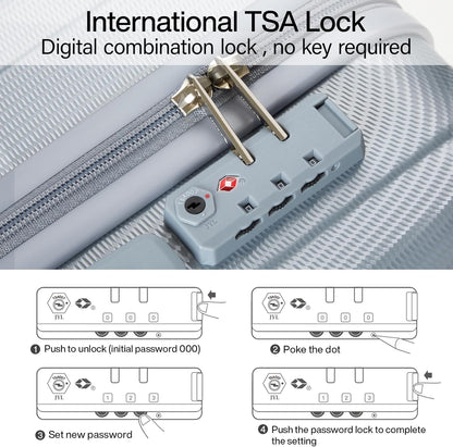 Hanke 16 inch Underseat Carry on Suitcases with Wheels,Lightweight Hard Shell Carry on Luggage with Wheels for Weekender,Travel Approved Small Suitcase,Travel Luggage for Womem Men,Gray.