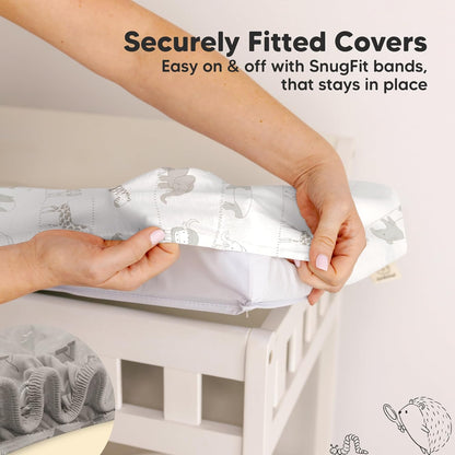 2-Pack Organic Changing Pad Covers for Girl, Boy, Neutral - 100% Cotton Changing Table Pad Cover, Soft Baby Nursery Diaper Changing Pad Sheets, Contour Changing Pads Liners,Change Pad Cover (Savannah)