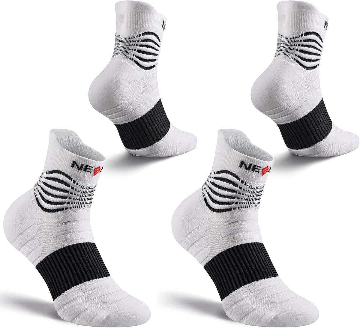 NEENCA Medical Compression Socks for Women & Men Circulation—2 Pairs, Ankle Compression Stockings for Pain Relief, Plantar Fasciitis, Swelling, Running, Nurses, Travel, Pregnancy, Flying. 20-30 mmHg