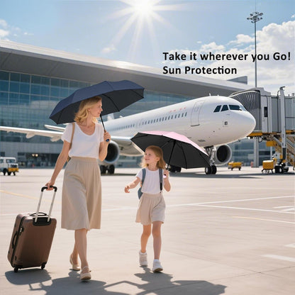 BAODINI Travel Mini Umbrella for Purse With Case Small Compact UV Sun Protection Sun Lightweight Tiny Pocket Umbrella for Women Kids and Men