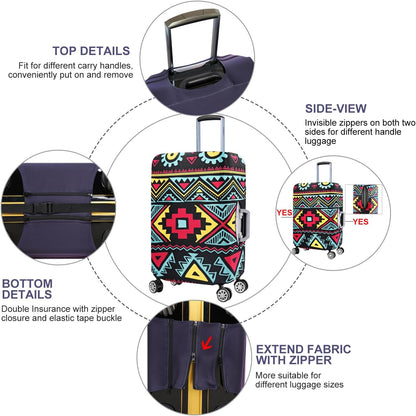 7-Mi Travel Luggage Cover Elastic Sleeve 29"-30" Anti-Scratch Suitcase Protector Cover Size XL, Bohemia