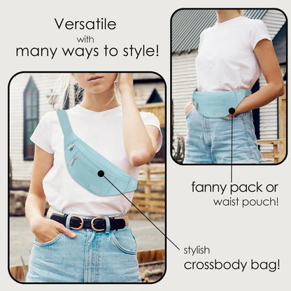MAXTOP Large Crossbody Fanny Pack with 4-Zipper Pockets,Gifts for Enjoy Sports Festival Workout Traveling Running Casual Hands-Free Wallets Waist Pack Phone Bag Carrying All Phones