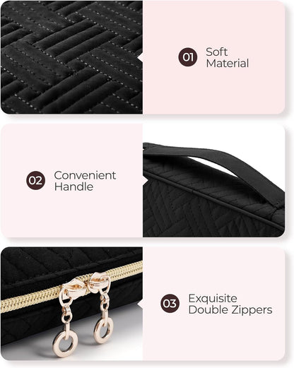 BAGSMART Jewelry Organizer Bag Travel Jewelry Storage Cases for Necklace, Earrings, Rings, Bracelet, Black