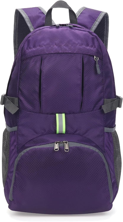 Yaopeing Lightweight Backpack,25L Foldable Hiking Packable,Water Resistant Travel Outdoor Shoulder Bag for Woman Men,Purple