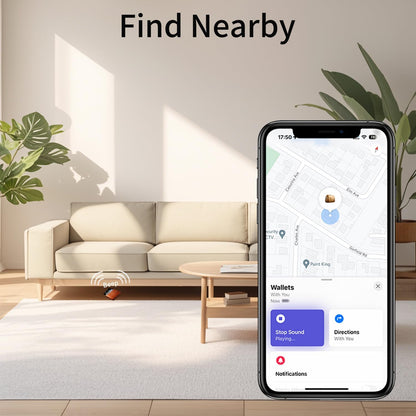 Wallet Tracker Card, Rechargeable Bluetooth Tracker with Apple Find My iOS Only Thin Wallet Finder GPS Tracker IP68 Waterproof Item Locator for Luggage, Keys, Bags, Passports and More