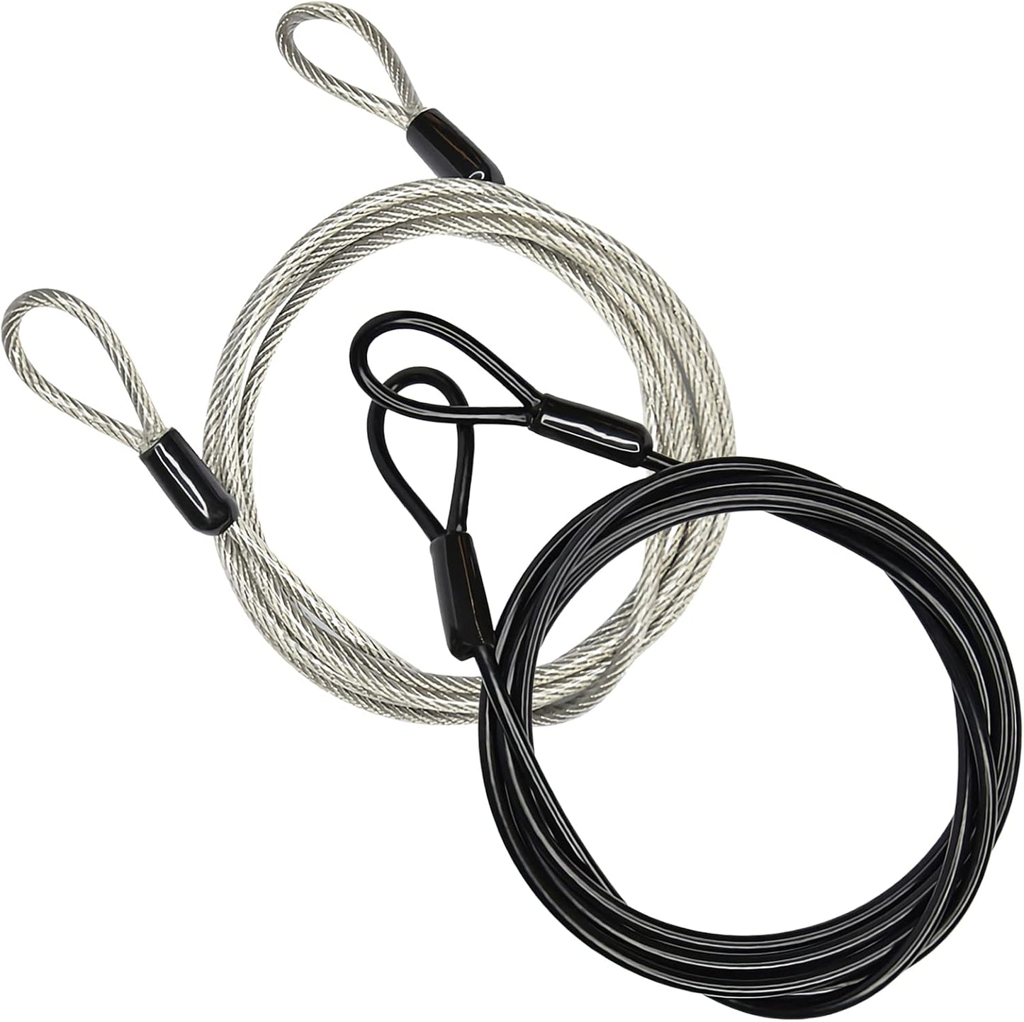 100CM/3.3ft 3mm Outdoor Travel Security Cable Lock,Braided Steel Coated Safety Cable Luggage Lock,Safety Cable Wire Rope Double Loop Lightweight GOMRQING (2 Pack)