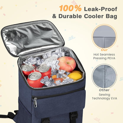Cooler Backpack Soft Insulated Leak Proof 30 Cans Insulated Backpack Cooler Portable Picnic Camping Beach Hiking BBQ Lunch Backpack for Men and Women