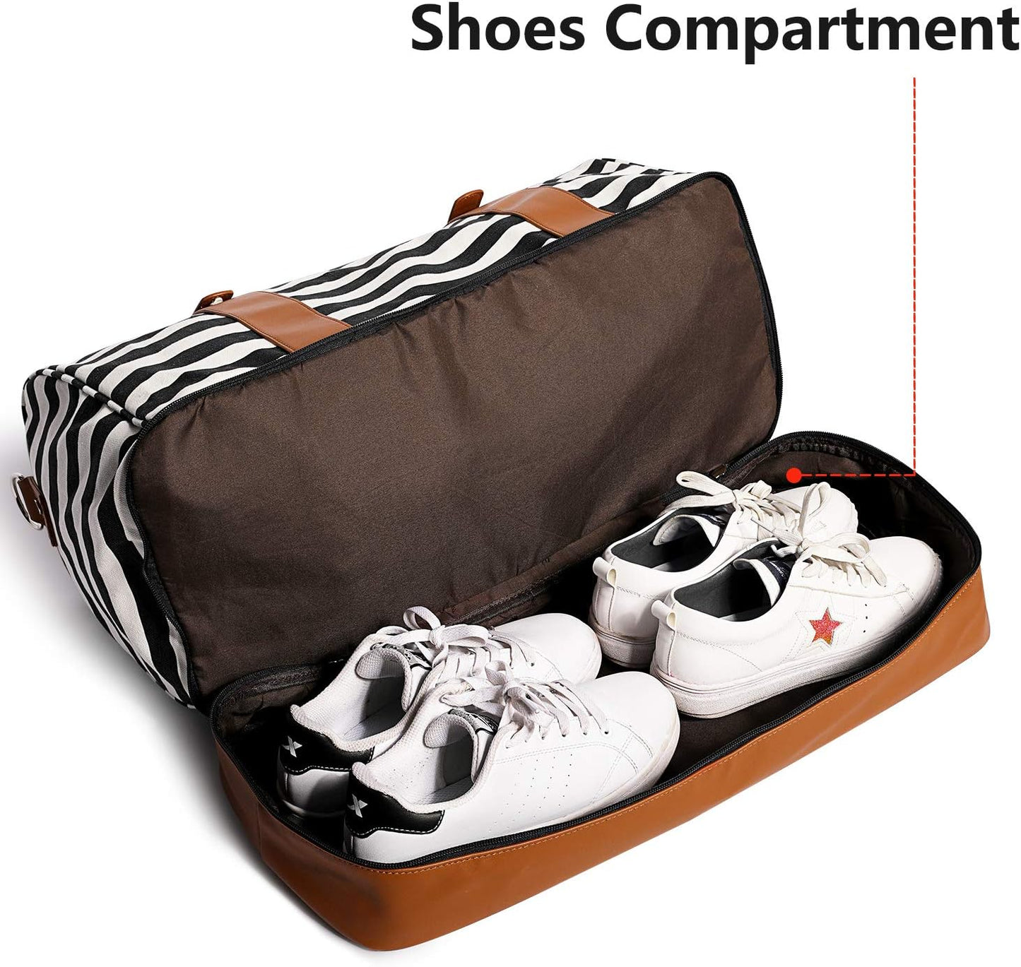 Newshows Women Weekender Bag Canvas Travel Duffel Bag Overnight Carry On Tote with Luggage Sleeve