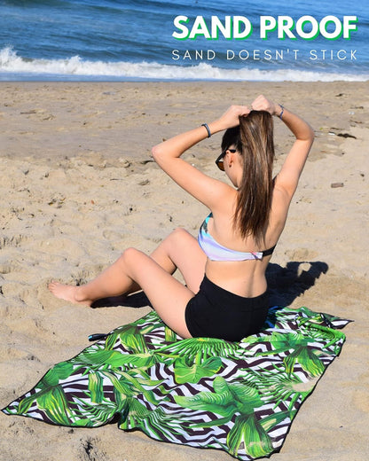 ECCOSOPHY Microfiber Beach Towel - Sand Free Towels are Quick Dry, Light Weight, Super Absorbent - Perfect Pool, Travel, Cruise, Camping Essentials - Oversized Extra Large for Adults 71x35 in