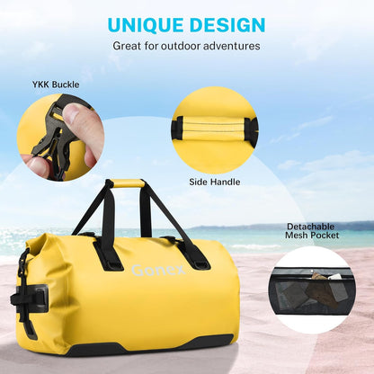 Gonex 40L 60L 80L Extra Large Waterproof Duffle Travel Dry Duffel Bag Heavy Duty Bag with Durable Straps & Handles for Kayaking Paddleboarding Boating Rafting Fishing