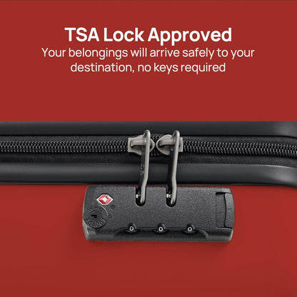 Carry on Luggage 22 X 14 X 9 Airline Approved, 20 Inch Luggage for 3-5 Days Travel, Double Spinner Wheels, 100% Hardshell PC, TSA Lock (06-Raspberry (Basic), Carry-On 20-Inch)