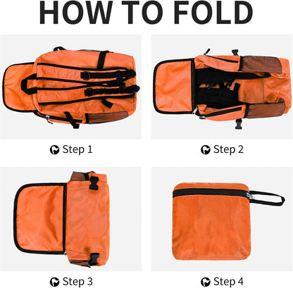 Small Hiking Daypack,15L Water-Resistant Hiking Backpack Packable Lightweight Travel Day Pack for Women Men (Orange, Small)