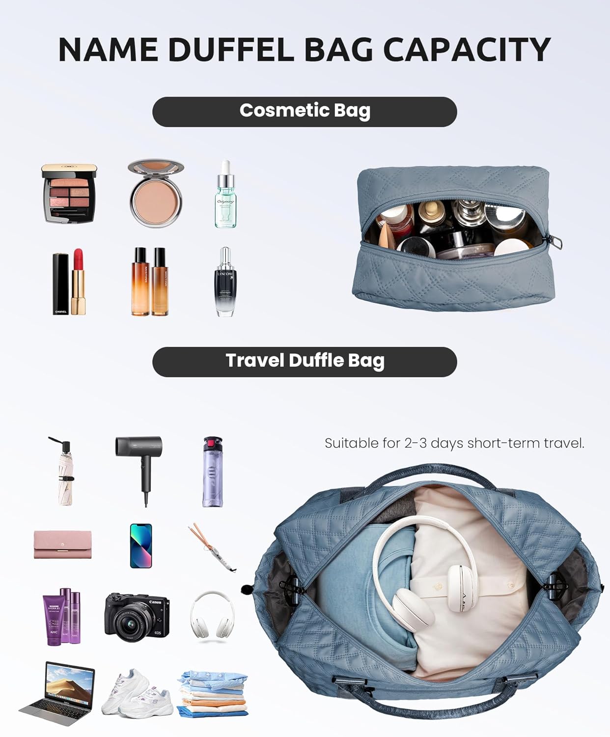 Birthday Gifts for Women - Initial Personalized Duffle Bag with Shoe Compartment - Teens Weekender & Overnight Travel Bag (Letter C)