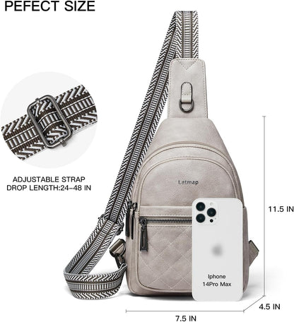 Sling Bag For Women Fanny Pack Crossbody Travel Shoulder Belt Bags Tote Backpack Purse Faux Leather