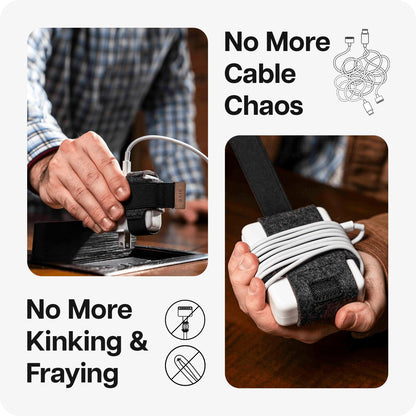 TAIM - Premium Charging Cable Organizer Case | Compact Travel Cord Management Accessories for Apple MacBook Pro, & MacBook Air | Works with Apple USB-C & MagSafe Power Adapters | Size: Large