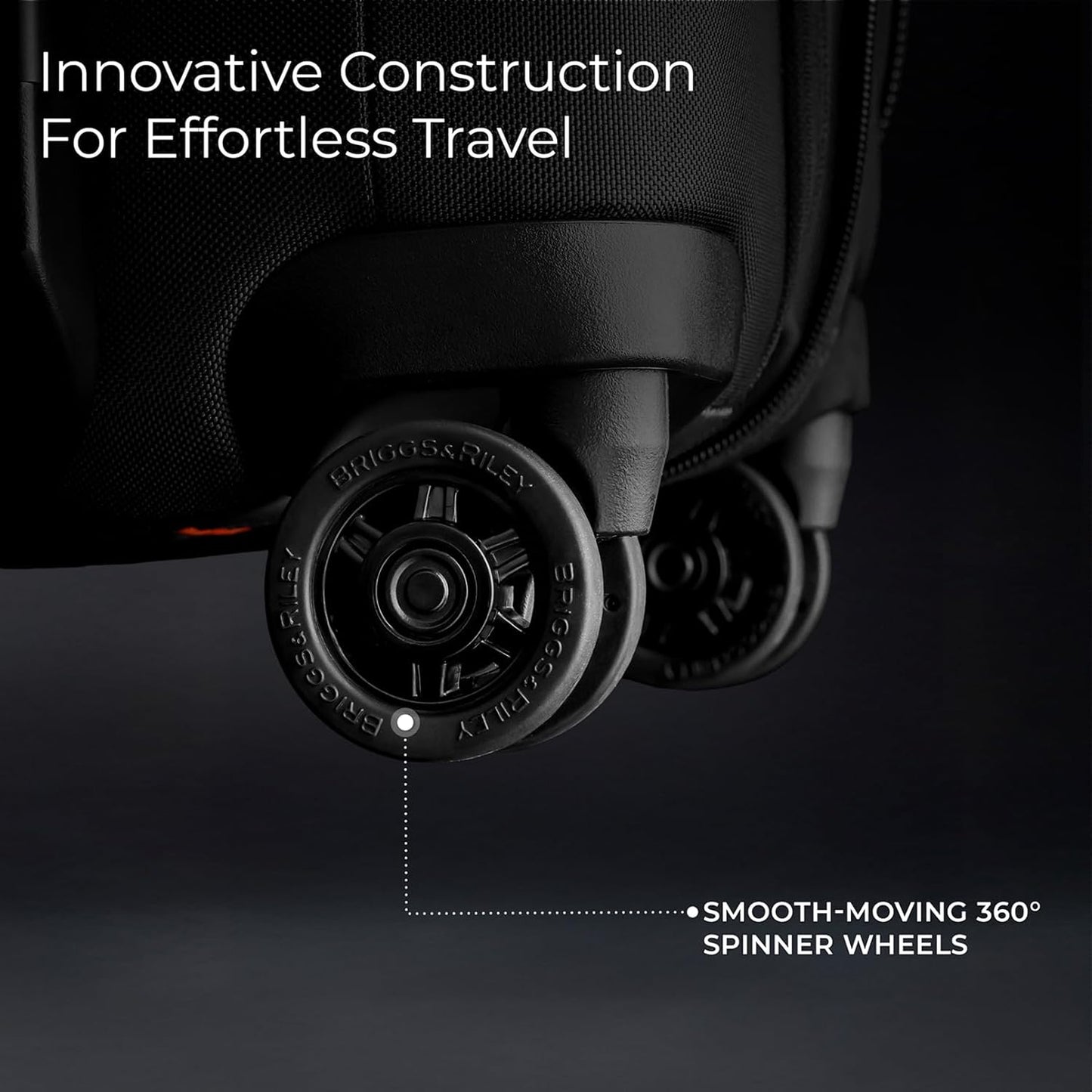 Briggs & Riley Cabin Spinner - Carry On Luggage for Travel, Suitcases with Wheels, Softside Rolling Bag for Men & Women, Fits Under Plane Seat, Telescoping Handle - ZDX Collection, Black