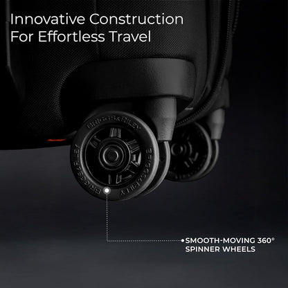 Briggs & Riley Cabin Spinner - Carry On Luggage for Travel, Suitcases with Wheels, Softside Rolling Bag for Men & Women, Fits Under Plane Seat, Telescoping Handle - ZDX Collection, Black