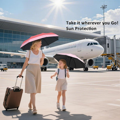 BAODINI Travel Mini Umbrella for Purse With Case Small Compact UV Sun Protection Sun Lightweight Tiny Pocket Umbrella for Women Kids and Men