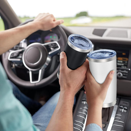 20oz Tumbler Bulk Stainless Steel Tumblers with Lid Vacuum Insulated Double Wall Travel Coffee Mug Powder Coated Tumbler Cup for Hot and Cold Drinks(Black, 1 pack)