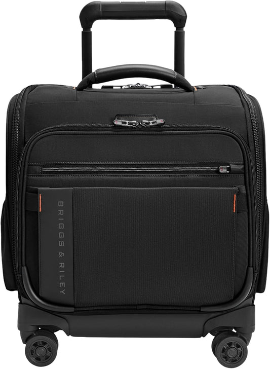Briggs & Riley Cabin Spinner - Carry On Luggage for Travel, Suitcases with Wheels, Softside Rolling Bag for Men & Women, Fits Under Plane Seat, Telescoping Handle - ZDX Collection, Black
