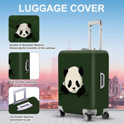 ANNA QUEEN Panda Luggage Cover, Cute Panda Design Suitcase Protector, Stretchable Washable Travel Sleeve for 24-26 Inch Luggage