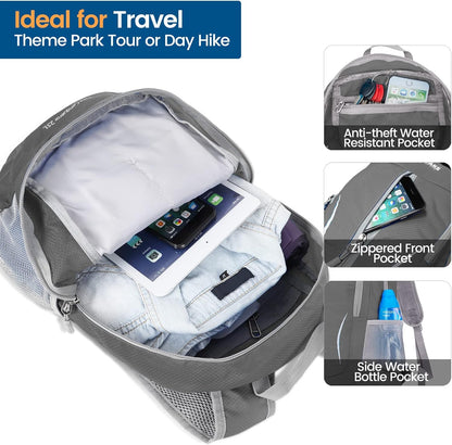 ZOMAKE Ultra Lightweight Packable Backpack 25L, Foldable Hiking Backpacks Water Resistant Small Folding Daypack for Travel(Dimgray NEW)