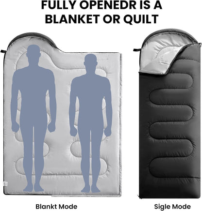 FARLAND Sleeping Bags 30℉ for Adults Teens Kids with Compression Sack Portable and Lightweight for 3-4 Season Camping, Hiking,Waterproof, Backpacking and Outdoors