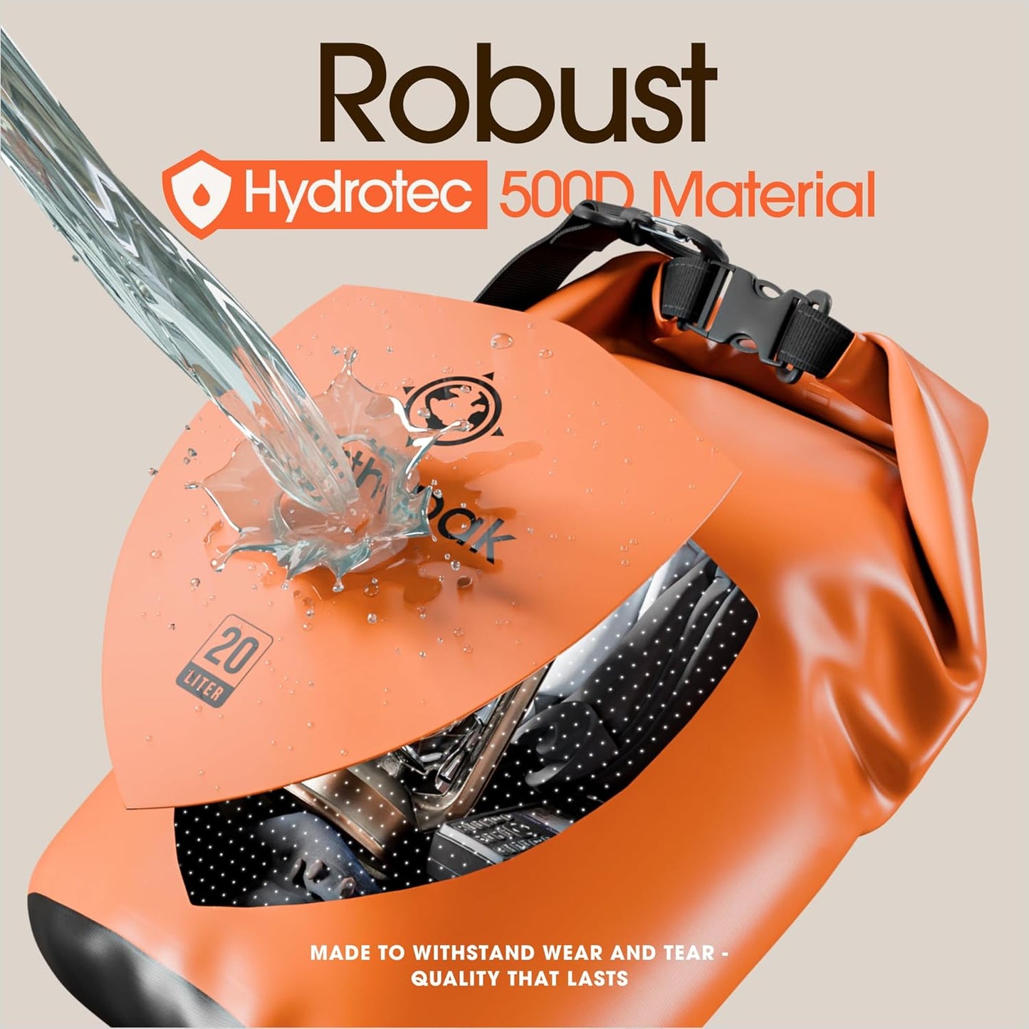 Earth Pak Waterproof Dry Bag - Roll Top Waterproof Backpack Sack Keeps Gear Dry for Kayak with Waterproof Phone Case