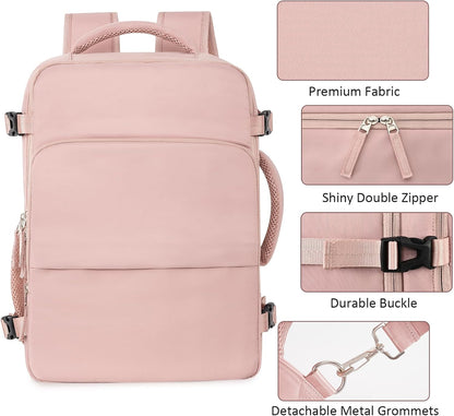 Travel Backpack for Women Men,Travel Laptop Backpack w/USB Charging Port, Waterproof Travel Backpack Carry On Flight Approved,Weekender Business Hiking Bag,Laptop Backpack 17 inch