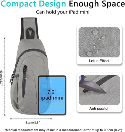 TITECOUGO Small Sling Bag, Lightweight Crossbody Backpack for Men Women, Shoulder Bag for Sports and Outdoor