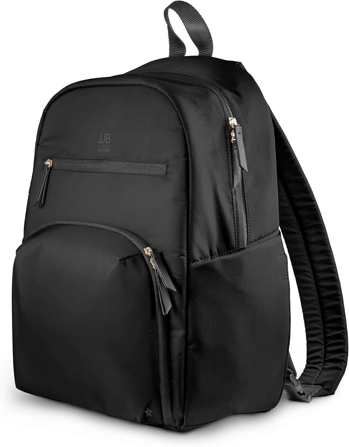 JuJuBe JJB New Deluxe Diaper Bag Backpack with Portable Changing Pad, Stroller Straps, Large Travel Backpack for Boy or Girl, Carrying Baby Bottles, Diapers, Pacifiers, Black, Mother's Day Gift