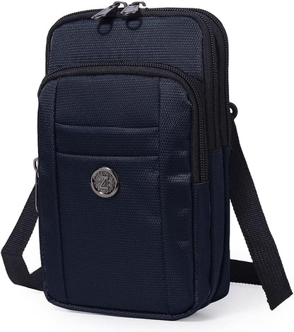 Senient Wolf Waterproof Nylon Multifunctional Phone Crossbody Bag - Small One Shoulder Waist Bag Wallet Travel Passport Case