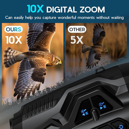 4K Night Vision Goggles for Adults,10X Zoom Night Vision Binoculars with 1000FT Infrared Range,4000mAh Rechargeable Battery,3.5" Screen,Include 32GB Card,Gift for Mens and Outdoor Enthusiasts
