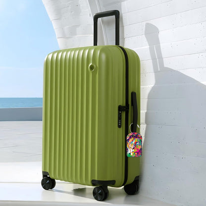 Colored Lion Head Luggage Tag for Suitcase Set of 2 PU Leather Cute Luggage Tags with Stainless Metal Loop ID Label Privacy Flap Suitcase Tags for Women and Men Travel