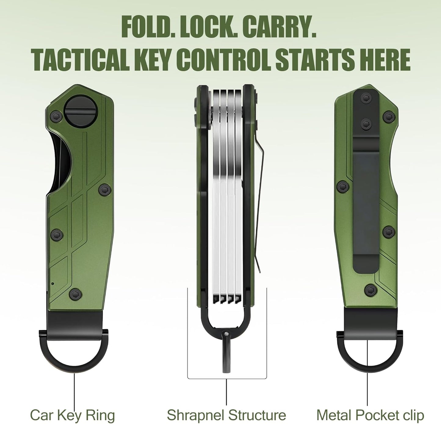 Key Organizer for Men Compact Key Holder Minimalist Key Case Metal Key Chain Key Holder for Keychain Secures 2-5 Keys