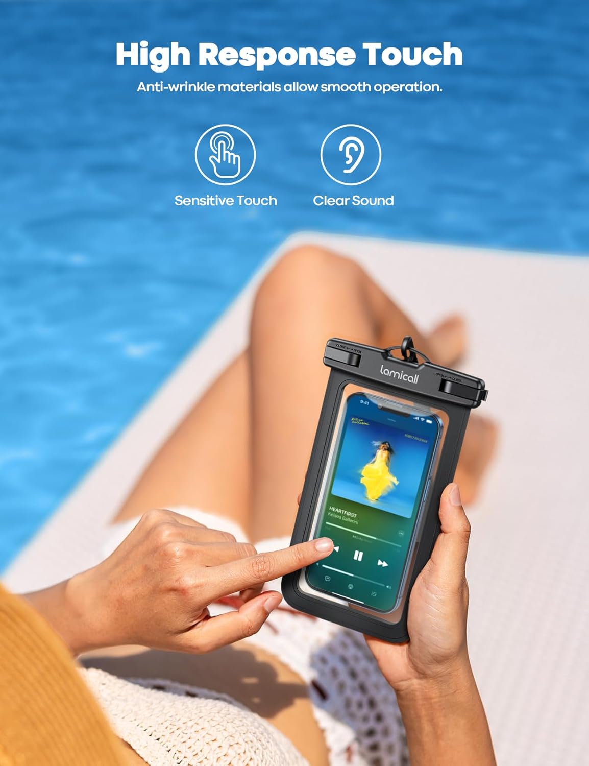 Lamicall 2Packs Waterproof Pouches, Beach Vacation Essentials for Wemen Men, Cruise Essentials 2025, Travel Beach Ship Accessories, Cute Pink Accessories, Pink&Black