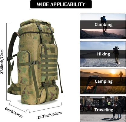 Hiking Backpack for Men 70L/100L Camping Backpack Military Rucksack Molle 3 Days Assault Pack for Climbing