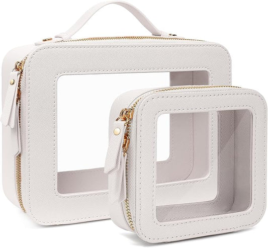 Travel Clear Makeup Bag Set, TSA Approved Cosmetic Bag Case by FFpaw