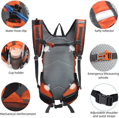 Hiking Daypack Waterproof Biking Backpack 15L Lightweight Durable Backpack for Ski Snowboarding Running MTB Cycling