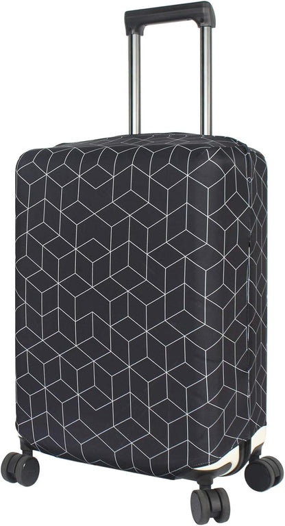 HYPER VENTURE Washable Luggage Cover - Fashion Suitcase Protector Fits 31-32 Inch Luggage (Black Maze, XL)