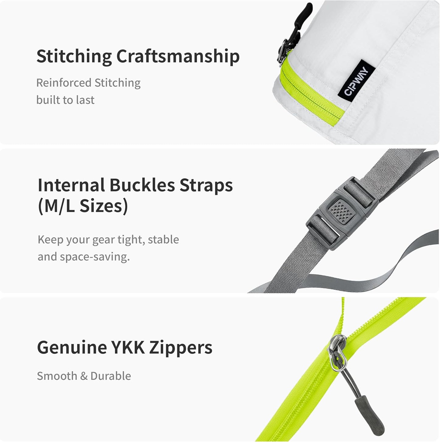 Cipway 5 Set Packing Cubes for Travel Suitcase Organizer for Accessories Luggage Carry On Suitcase Lightweight White