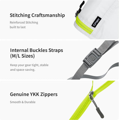 Cipway 5 Set Packing Cubes for Travel Suitcase Organizer for Accessories Luggage Carry On Suitcase Lightweight White