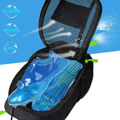 Shoe Bag Golf Travel Gym Sport with Side Accessory Outside Pocket for Socks Shoe Pouch Portable Large Shoe Storage Bag for Packing Zippered (black)