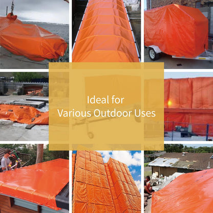 GUARD SHIELD Orange Tarp 12x20 Feet Tarps High Visibility Outdoor Poly Cover Lightweight 6mil